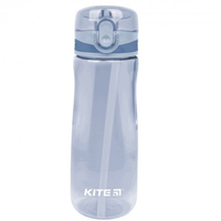Бутылка для воды с трубочкой Kite 600 мл голубая K22-419-02